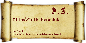 Mlinárik Benedek névjegykártya